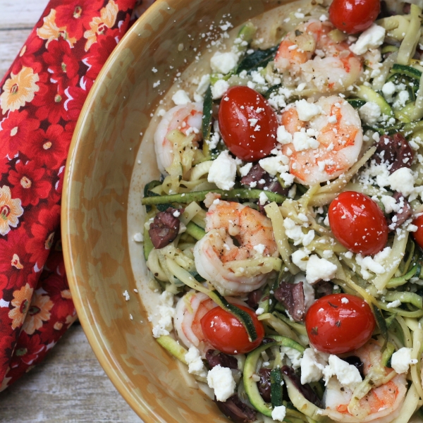 Mediterranean Zoodles with Shrimp