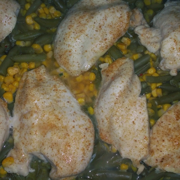Baked Chicken and Corn