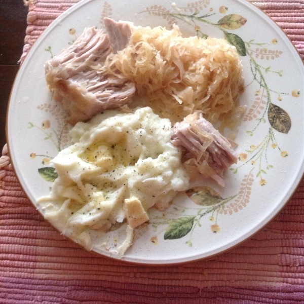 Pork Roast with Apples, Beer, and Sauerkraut