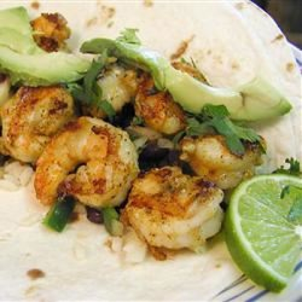 Shrimp Tacos with Avocado Tomatillo Salsa