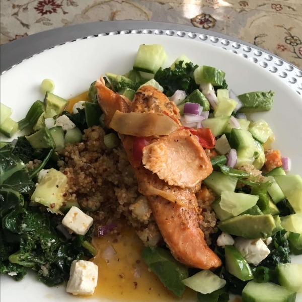 Kale, Quinoa, and Avocado Salad with Lemon Dijon Vinaigrette