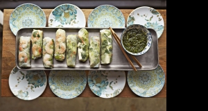 Shrimp Spring Rolls with Chimichurri Sauce