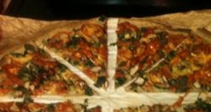 Matt's Marinated Chicken Spinach Pizza - Quick, Pourable Crust