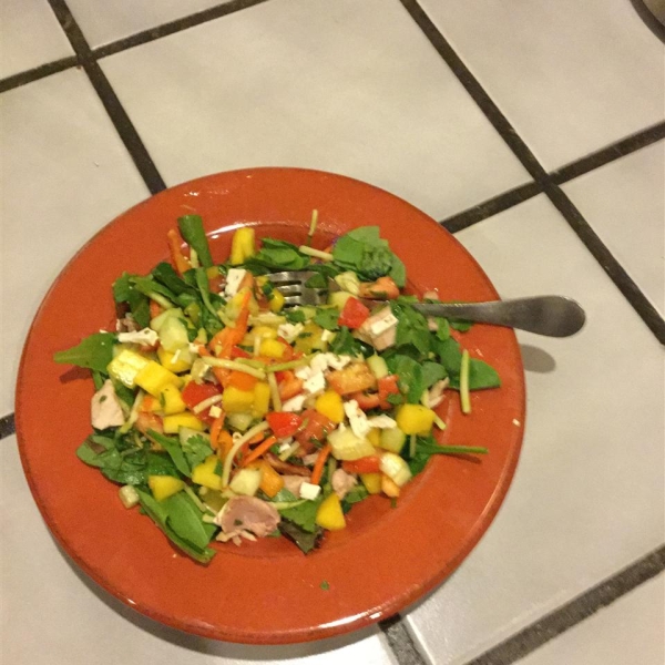 Chicken Mango Salsa Salad with Chipotle Lime Vinaigrette