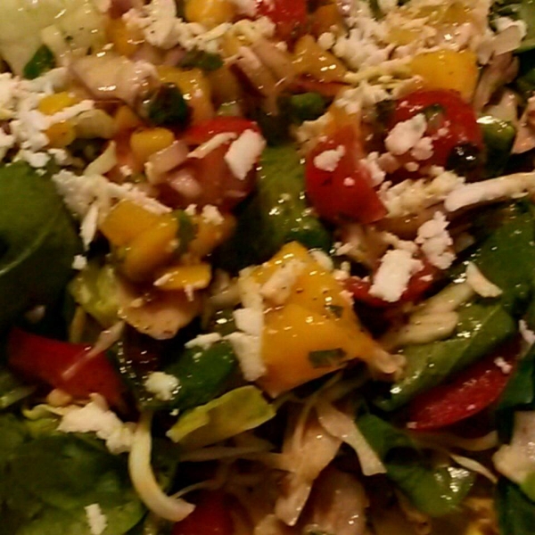 Chicken Mango Salsa Salad with Chipotle Lime Vinaigrette