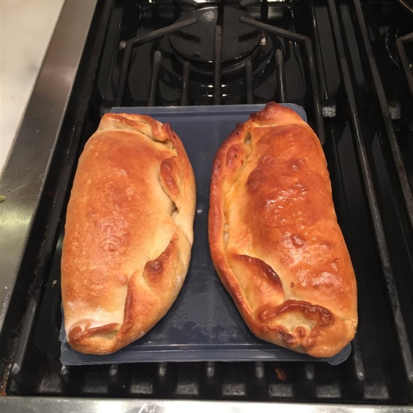 Broccoli, Pepperoni and Three Cheese Calzones