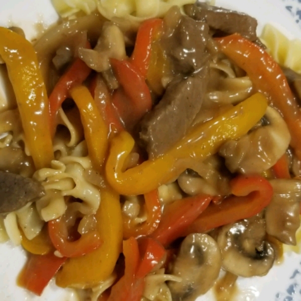 Venison Steak with Peppers and Onions