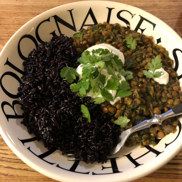Indian Lentils and Spinach