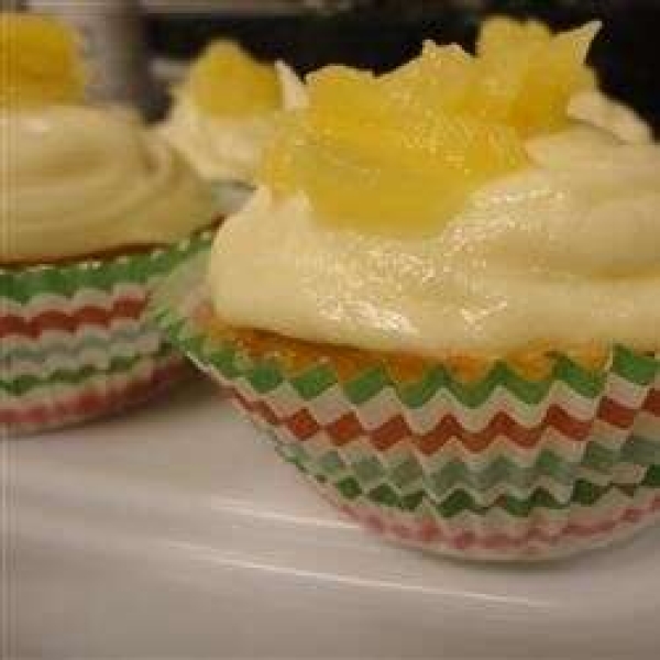 Pineapple Cupcakes with Buttercream Frosting