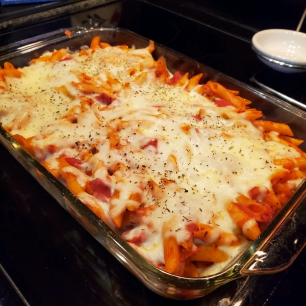 Pizza Pasta Bake with Sausage