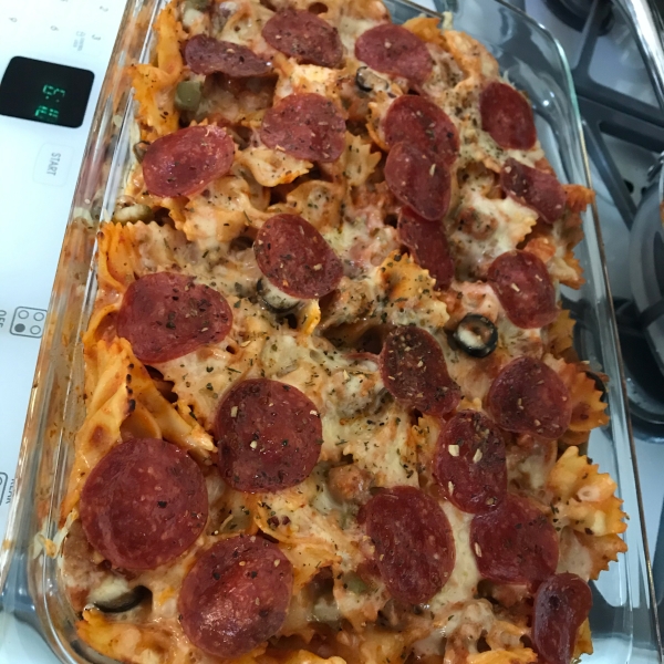 Pizza Pasta Bake with Sausage