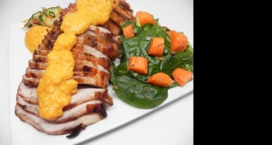 Roast Pork Loin with Carrot Romesco