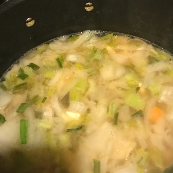 Miso, Chicken, and Green Onion Soup