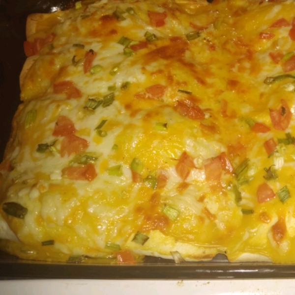 Cheesy Poblano Chicken Enchiladas