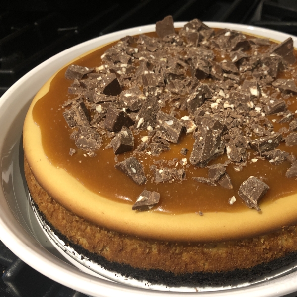 TOBLERONE-Topped Caramel Cheesecake