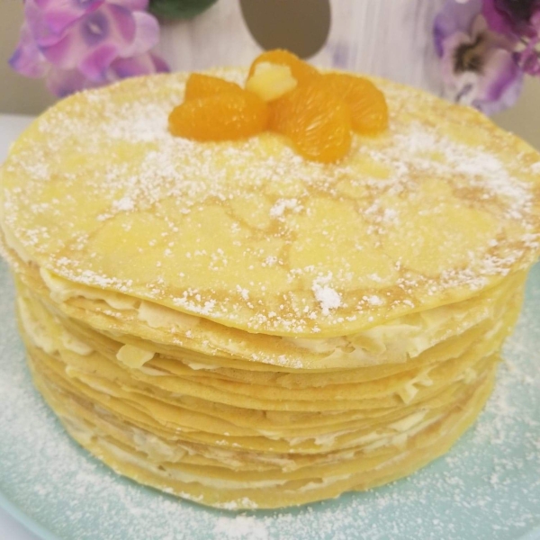 Pineapple Cream-Filled Crepe Cake