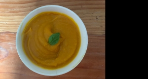 Roasted Pumpkin Soup with Apple and Ginger