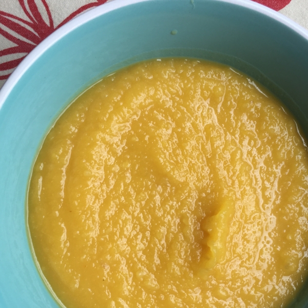 Roasted Pumpkin Soup with Apple and Ginger