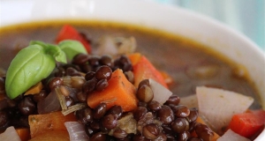 Black Lentil Veggie Soup