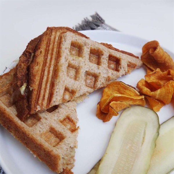 Waffle Iron Grilled Cheese Sandwiches