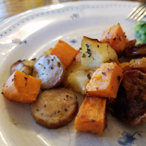 Sweet Potato and Apple Sausage Casserole