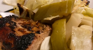 Dijon Pork with Apples and Cabbage