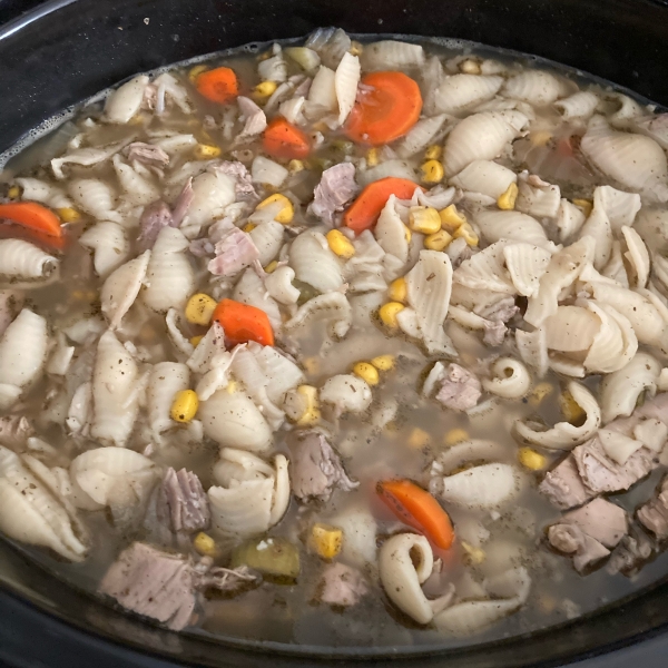 Slow Cooker Turkey Soup with Dumplings