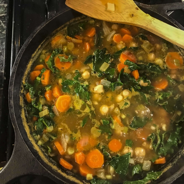 April's Spicy Chickpea Soup with Kale