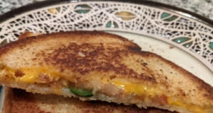 Grilled Cheese with Tomato, Peppers and Basil