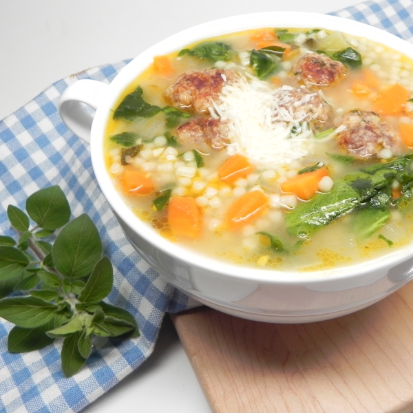 Italian Wedding Soup with Venison Meatballs