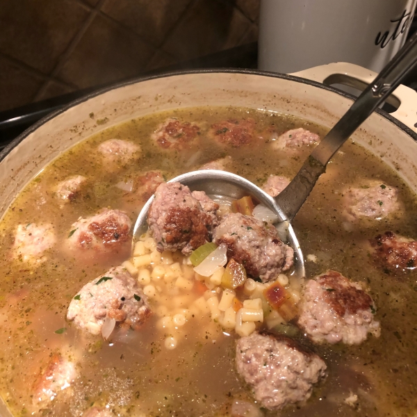 Italian Wedding Soup with Venison Meatballs