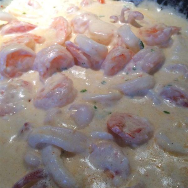 Calamari in a Creamy White Wine Sauce