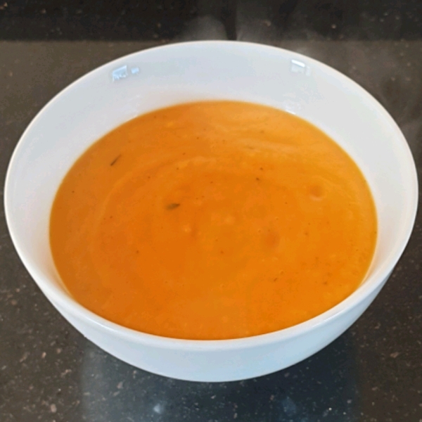 Carrot Soup with Potatoes and Cream