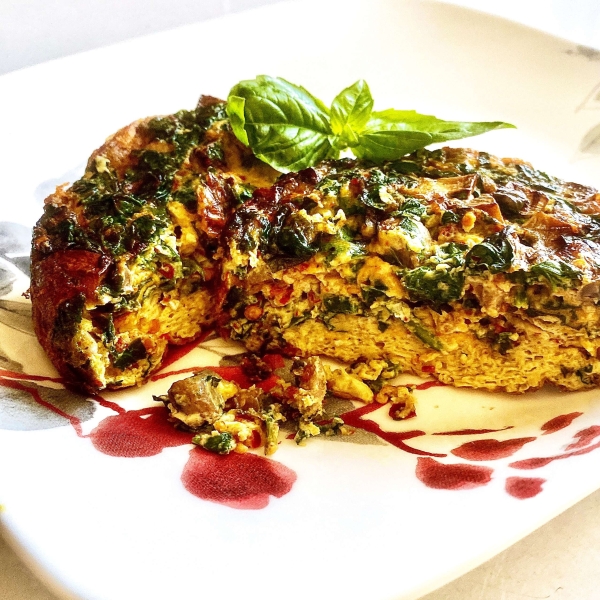 Air Fryer Spinach and Mushroom Frittata