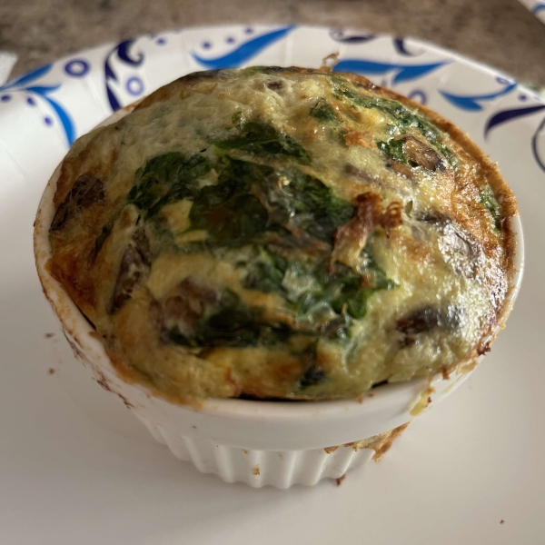 Air Fryer Spinach and Mushroom Frittata