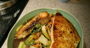 Swordfish over Ginger Hot and Sour Soba Soup