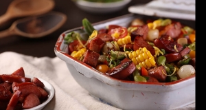 Sweet Corn Succotash with Smoked Sausage