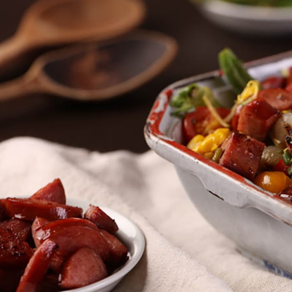 Sweet Corn Succotash with Smoked Sausage