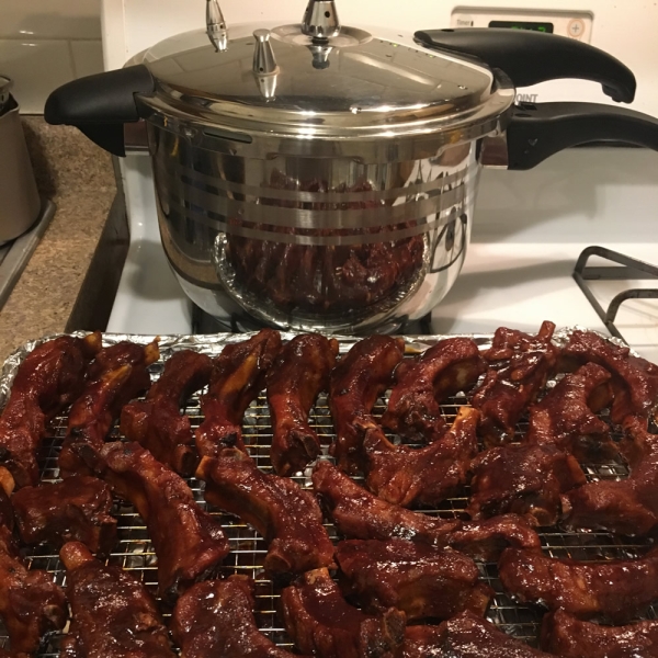 Best Pressure Cooker Sticky BBQ Ribs Ever