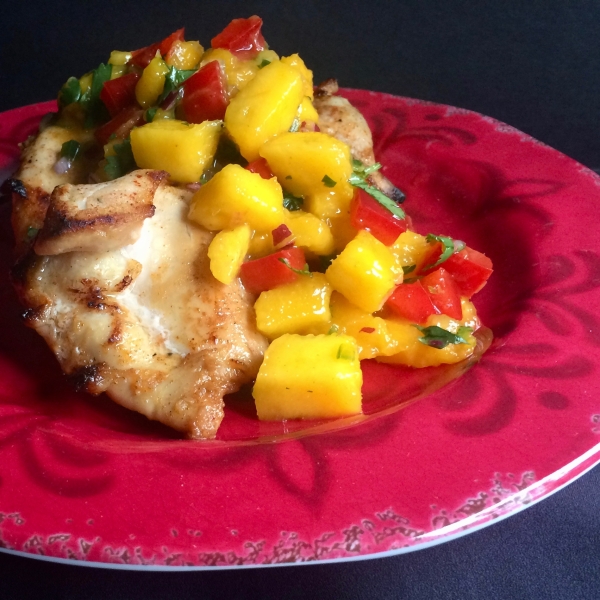 Broiled Chicken Thighs with Mango Salsa