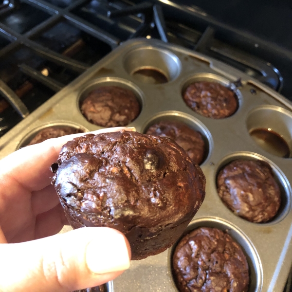 Flourless Double Chocolate Chip Zucchini Muffins