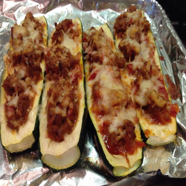 Chorizo Zucchini Boats