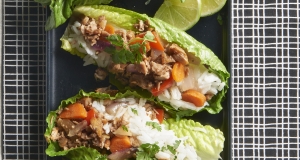 Asian Pork Lettuce Wraps with Coconut-Lime Rice