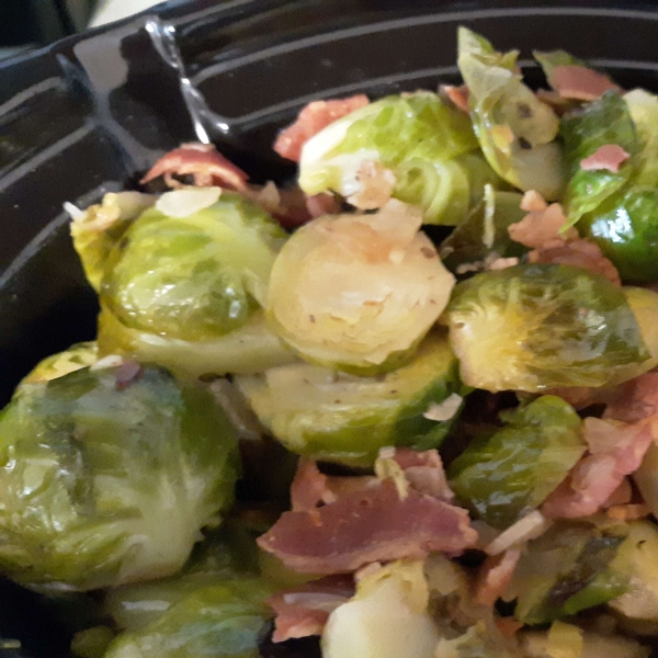 Braised Brussels Sprouts with Bacon