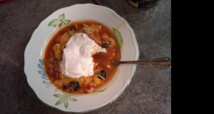 Hearty Vegetarian Enchilada Soup