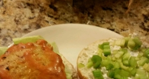 Buffalo Chicken Burgers with Blue Cheese Dressing