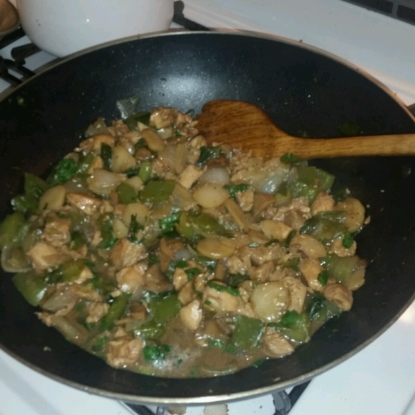 Chicken with Green Peppers in Black Bean Sauce