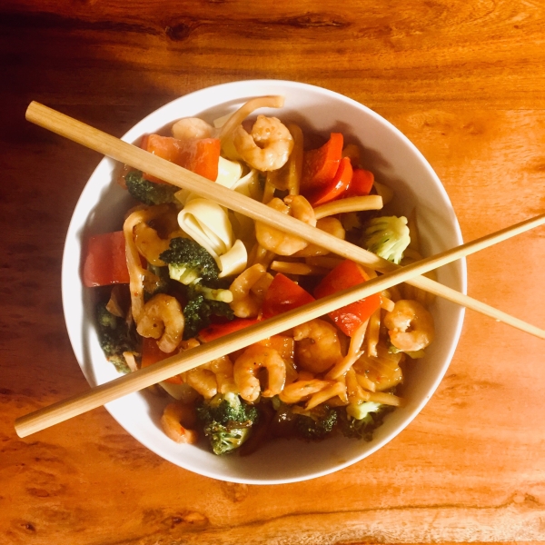 Shrimp Stir Fry With Egg Noodles