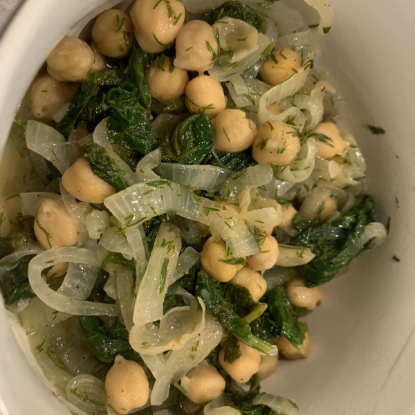 Spinach with Chickpeas and Fresh Dill