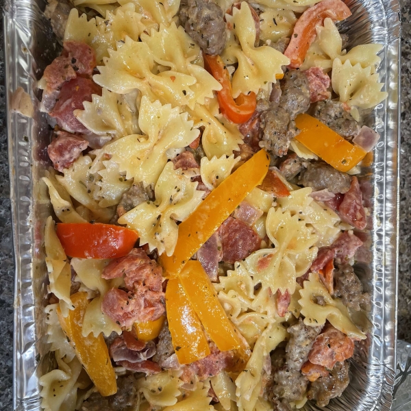 Bow Ties with Sausage, Tomatoes, and Cream